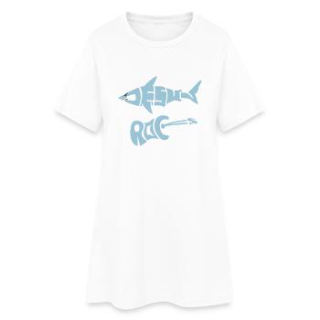 Jesus rocks (shark) - Women’s T-Shirt Dress - white - Front