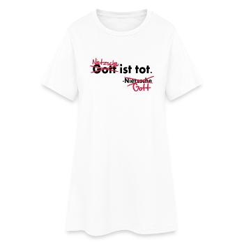 Dieu est mort / Nietzsche Vector blague - Robe T-shirt Femme - blanc - Devant