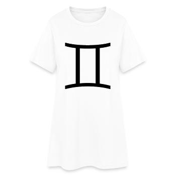 Zwilling - Frauen T-Shirt-Kleid - Weiß - Vorne