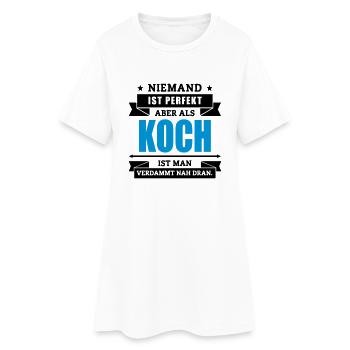 Funshirt Koch - Frauen T-Shirt-Kleid - Weiß - Vorne