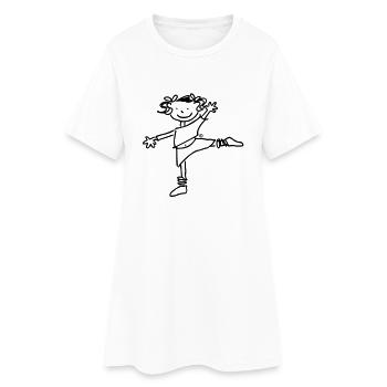 Einfach Arabesqua - Frauen T-Shirt-Kleid - Weiß - Vorne