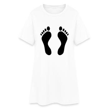 Fußabdrücke - Füße - Bett - Frauen T-Shirt-Kleid - Weiß - Vorne