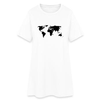 Carte du Monde - Robe T-shirt Femme - blanc - Devant