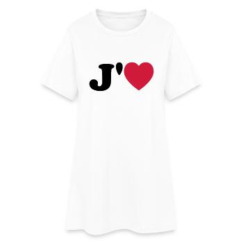 j aime - Frauen T-Shirt-Kleid - Weiß - Vorne