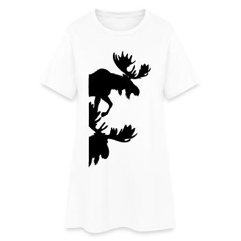 Silhouettes d’orignaux Mousses - Robe T-shirt Femme - blanc - Devant