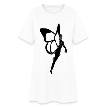 Femme papillon (noir) - Robe T-shirt Femme - blanc - Devant