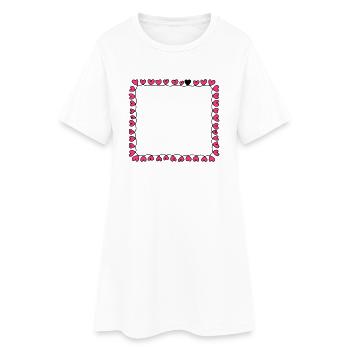 Rahmen Herzen - Frauen T-Shirt-Kleid - Weiß - Vorne