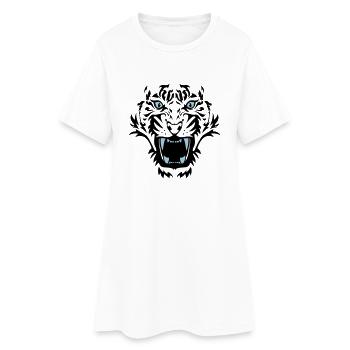 Tiger Face 2 - Frauen T-Shirt-Kleid - Weiß - Vorne