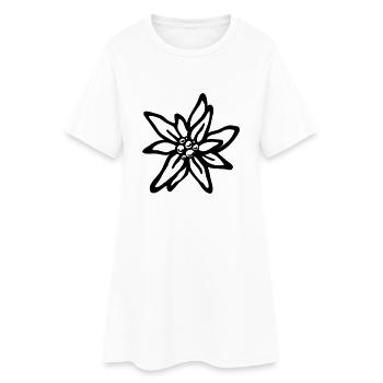 Edelweiß - Frauen T-Shirt-Kleid - Weiß - Vorne
