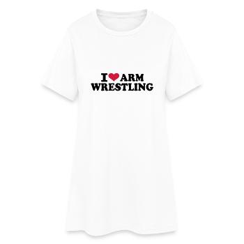I love Arm wrestling - Robe T-shirt Femme - blanc - Devant