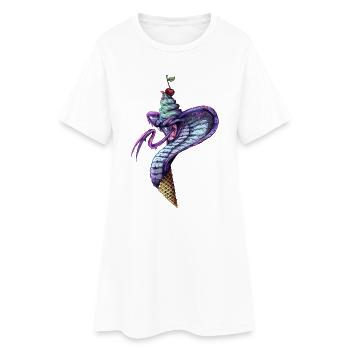 Blue-Snakeice - Frauen T-Shirt-Kleid - Weiß - Vorne