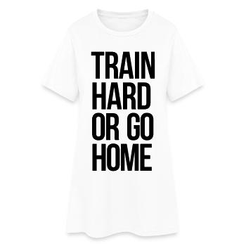 train hard - Frauen T-Shirt-Kleid - Weiß - Vorne