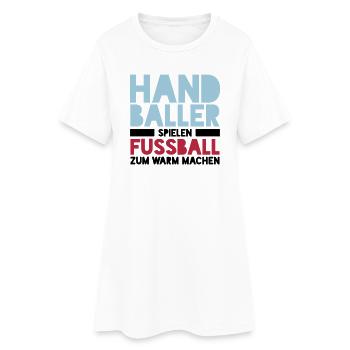 Handballer spielen Fussball zum Warm machen - Frauen T-Shirt-Kleid - Weiß - Vorne