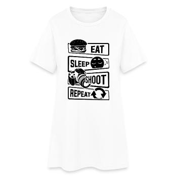 Mangez le sommeil Pousse Repeat - photographie Appareil photo - Robe T-shirt Femme - blanc - Devant