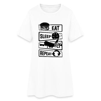 Mangez Sleep Sleep Repeat - Avion pilote Airman Flight - Robe T-shirt Femme - blanc - Devant