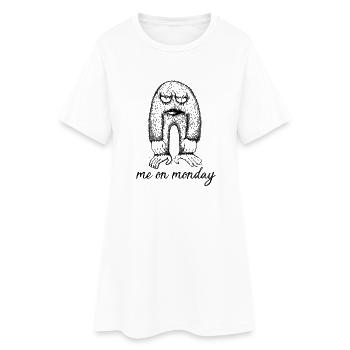 moi lundi | Je le lundi | drôle de cadeau - Robe T-shirt Femme - blanc - Devant