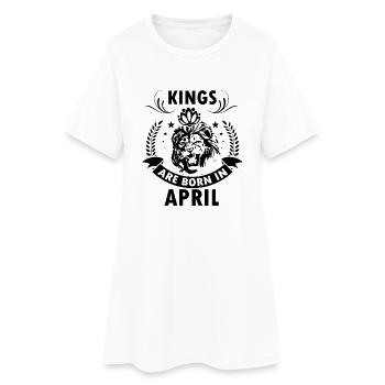 anniversaire avril rois cadeaux né naissance - Robe T-shirt Femme - blanc - Devant