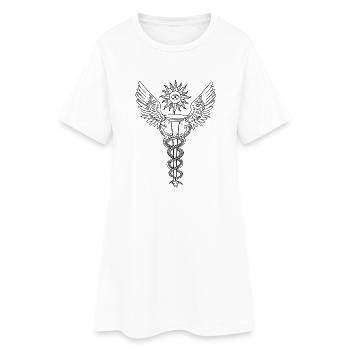 personnel d'hermes caduceus kundalini yoga - Robe T-shirt Femme - blanc - Devant