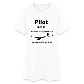 pilot - Frauen T-Shirt-Kleid - Weiß - Vorne