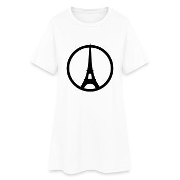 Paris - Frauen T-Shirt-Kleid - Weiß - Vorne