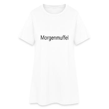Morgenmuffel - Frauen T-Shirt-Kleid - Weiß - Vorne
