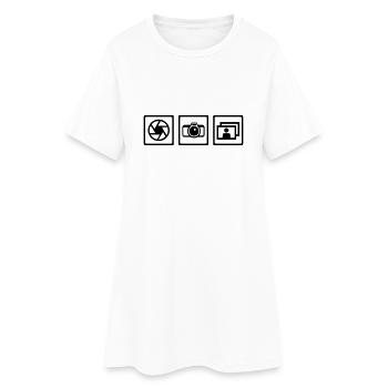 Photographe - Robe T-shirt Femme - blanc - Devant