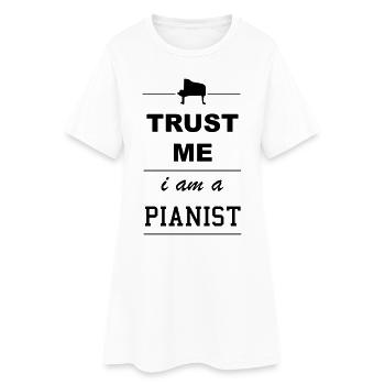 Croyez-moi je suis pianiste 1c - Robe T-shirt Femme - blanc - Devant