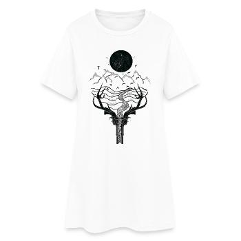 Soyez libre - Montagnes - Lune - Art Design - Robe T-shirt Femme - blanc - Devant