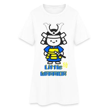 Kleiner Samurai Krieger - Frauen T-Shirt-Kleid - Weiß - Vorne