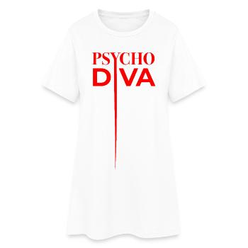 Diva Psycho – Sarcasme Sort Rouge - Robe T-shirt Femme - blanc - Devant