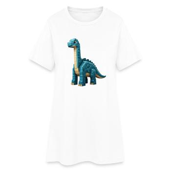 Pixel Brontosaurus - Robe T-shirt Femme - blanc - Devant