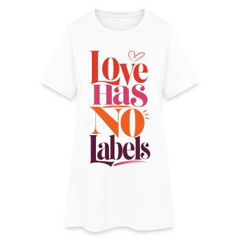 Love Has No Labels LGBTQ Statement Retro CSD Fans - Women’s T-Shirt Dress - white - Front