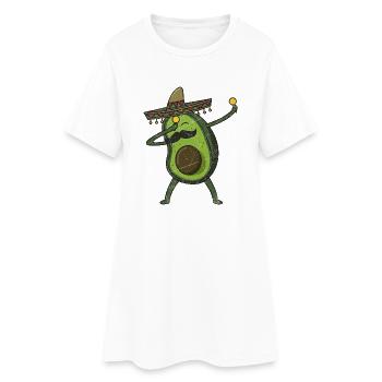 Avocado - Dab Pose - Dabbing - Geschenk - Frauen T-Shirt-Kleid - Weiß - Vorne