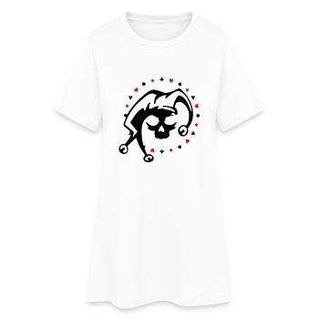 poker, crâne, crâne, joker - Robe T-shirt Femme - blanc - Devant
