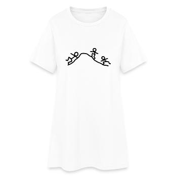 3 Männchen klettern Berg hoch - Frauen T-Shirt-Kleid - Weiß - Vorne
