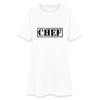 Chef - Frauen T-Shirt-Kleid - Weiß - Vorne