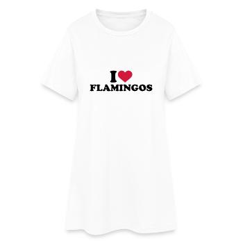 I love Flamingos - Robe T-shirt Femme - blanc - Devant