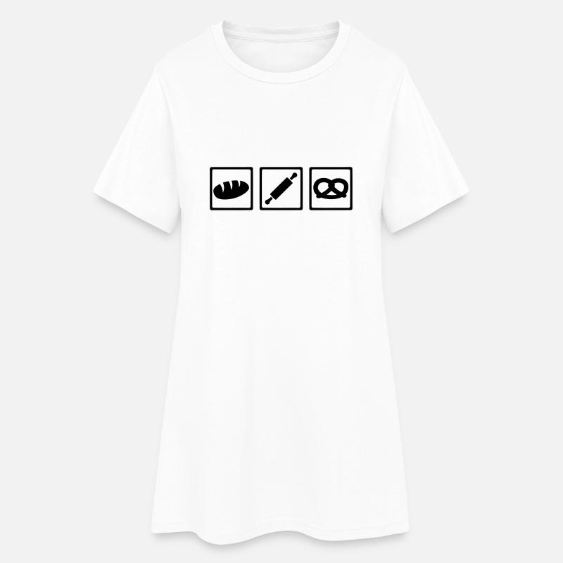 Bäcker - Frauen T-Shirt-Kleid - Weiß