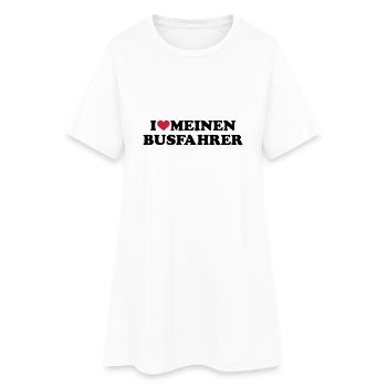 Busfahrer - Frauen T-Shirt-Kleid - Weiß - Vorne