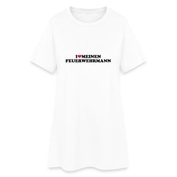 Feuerwehrmann - Frauen T-Shirt-Kleid - Weiß - Vorne