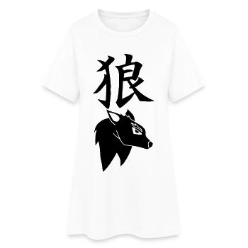 Loup noir du Japon - Robe T-shirt Femme - blanc - Devant