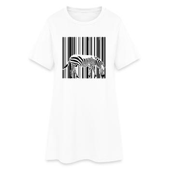 code à barres zèbre - Robe T-shirt Femme - blanc - Devant