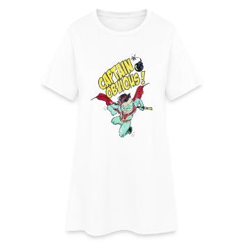 CAPTIAN OBVIOUS - Superhelden Punk Comic Geschenk - Frauen T-Shirt-Kleid - Weiß - Vorne