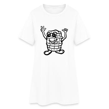 lustiges_fass - Frauen T-Shirt-Kleid - Weiß - Vorne