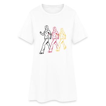 marche sport féminin go - Robe T-shirt Femme - blanc - Devant