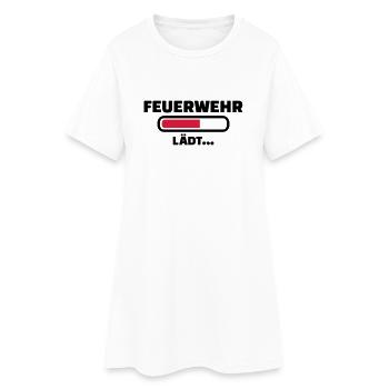 Feuerwehr - Frauen T-Shirt-Kleid - Weiß - Vorne