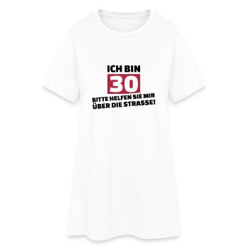 30. Geburtstag - Frauen T-Shirt-Kleid - Weiß - Vorne