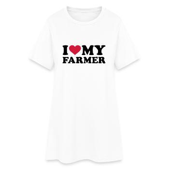 I love my Farmer - Robe T-shirt Femme - blanc - Devant