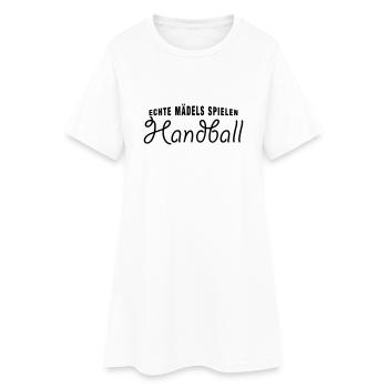 Echte Mädels - Handball - Frauen T-Shirt-Kleid - Weiß - Vorne