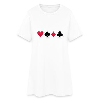 Poker - Robe T-shirt Femme - blanc - Devant